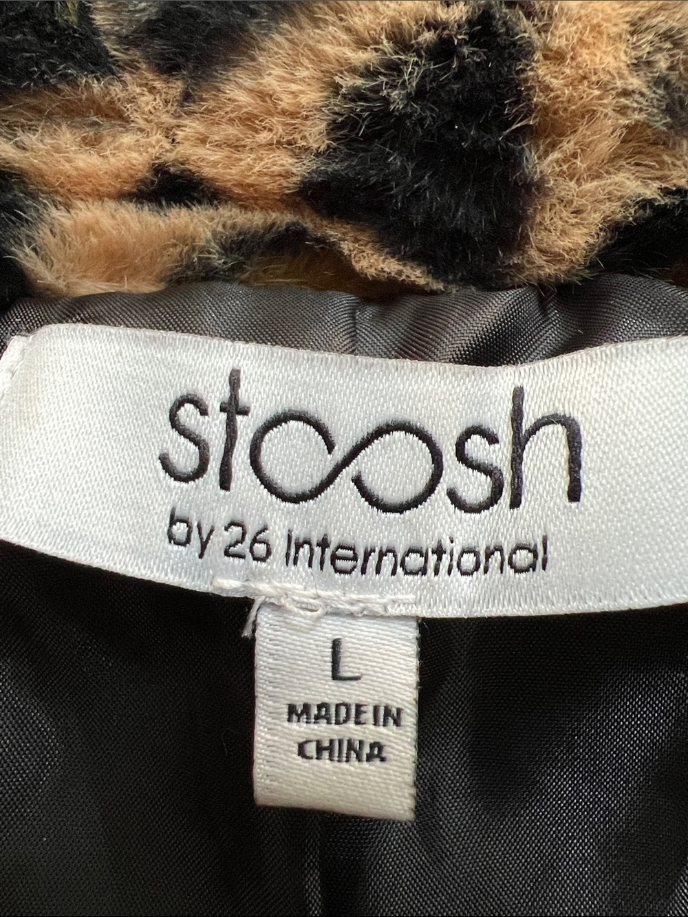 26 INTERNATIONAL Classic Leopard Teddy CarCoat Notch Collar Lined LongSleeves LG - Picture 12 of 16